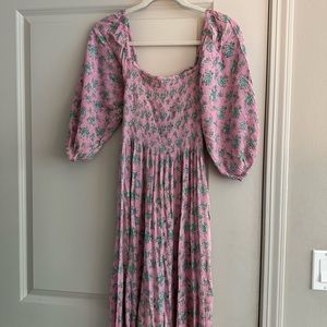 Urban Outfitters Midi Floral Tie Back Dress